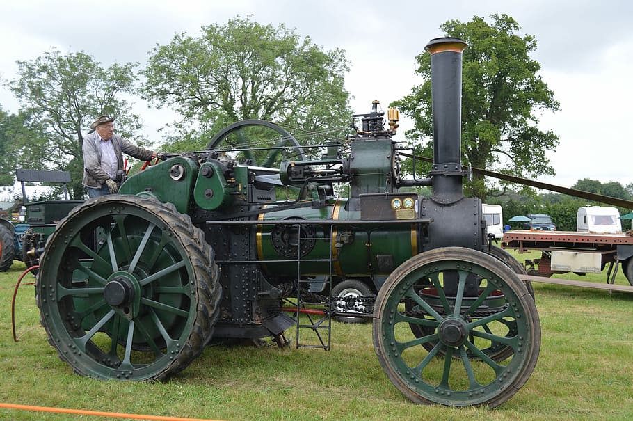 Steam, Engine, Traction Engine, weapon, day, military, outdoors HD wallpaper