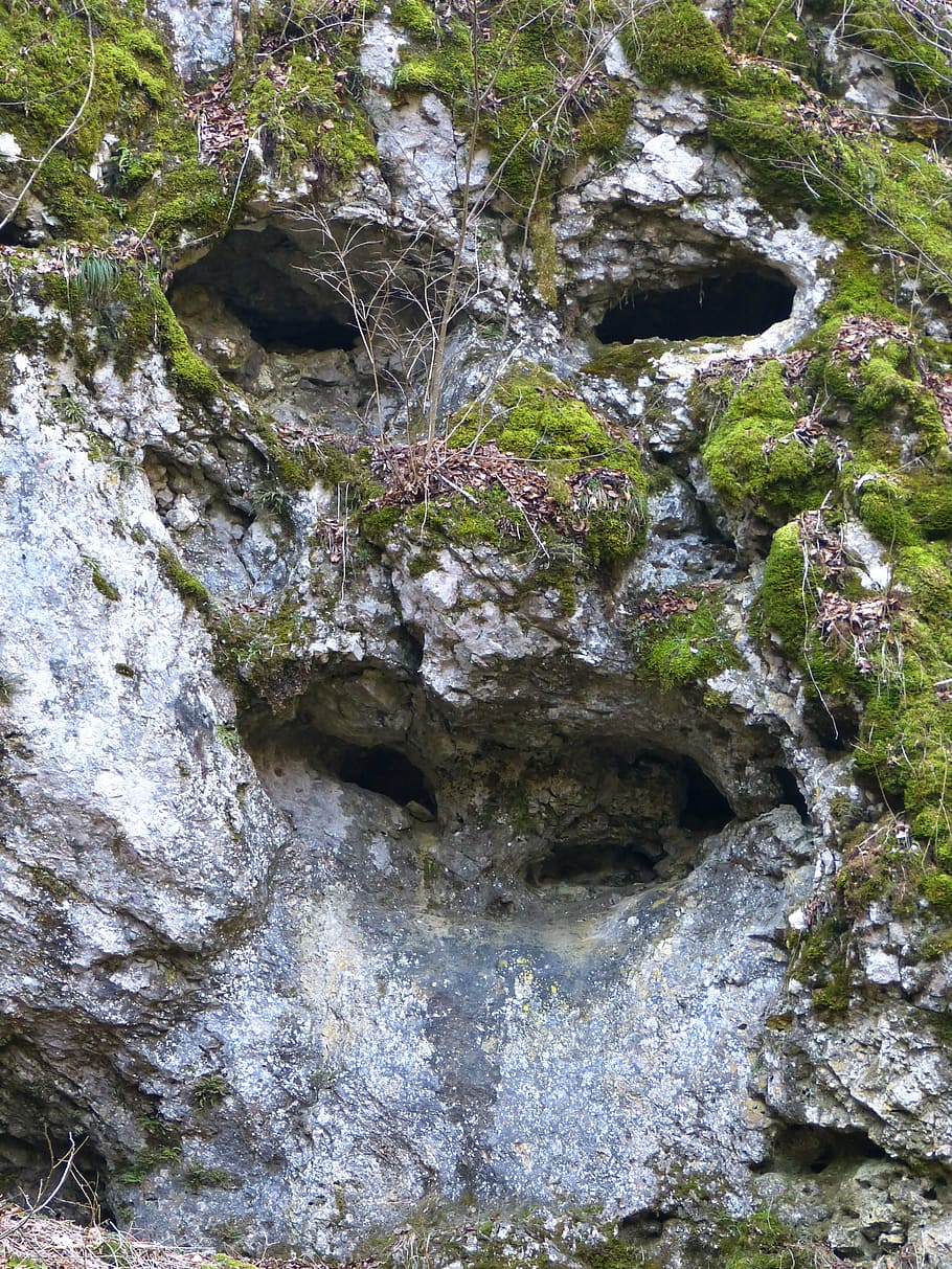 rock, cave, face, limestone, stone face, rock face, cliff, rock - object HD wallpaper