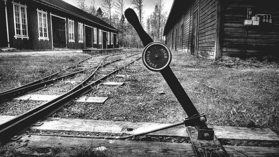 Rail, Sweden, brug, black And White, railroad Track, people, HD wallpaper