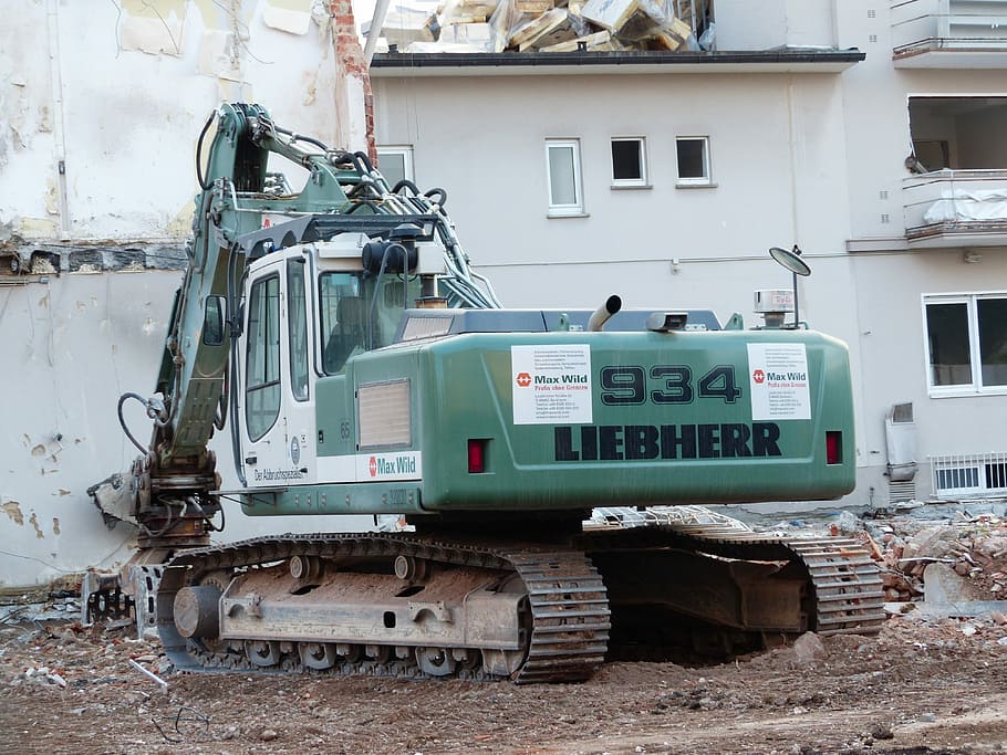 Excavators, Vehicle, site, construction work, demolition, demolition work HD wallpaper
