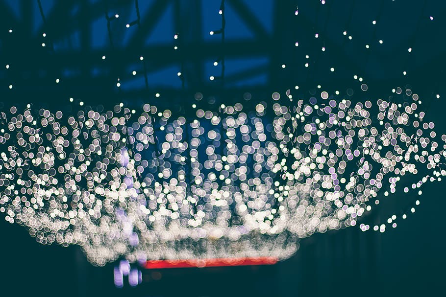 bokeh photography, lights, night, dark, christmas, holiday HD wallpaper