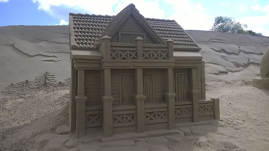 sand, house, cottage, architecture, built structure, building exterior HD wallpaper