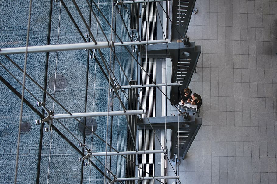 two person sitting on chair, architecture, building, construction HD wallpaper
