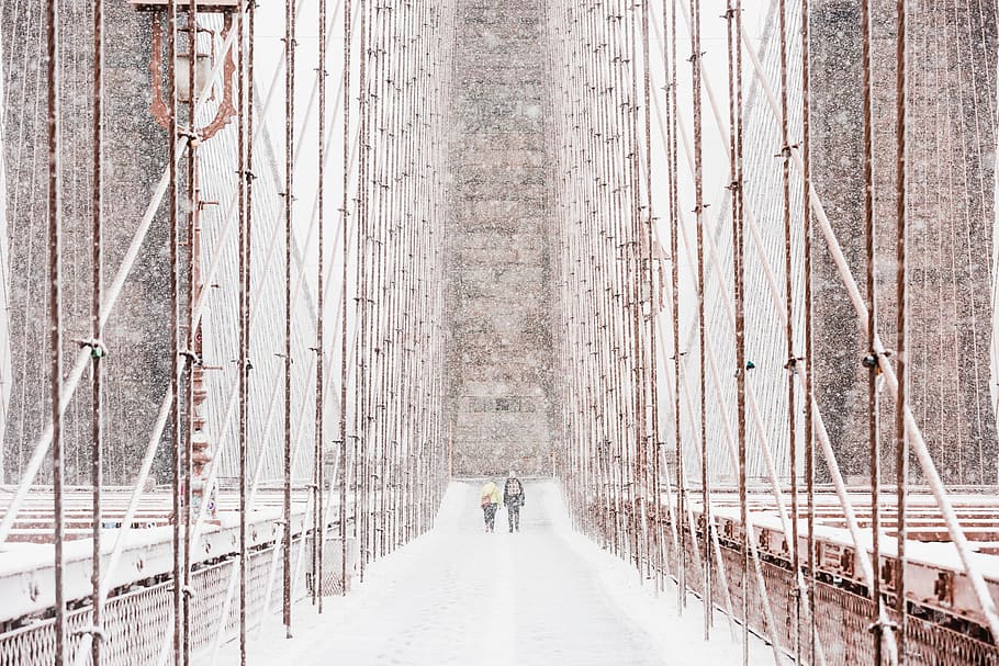 architecture, bridge, infrastructure, people, walking, outdoor HD wallpaper