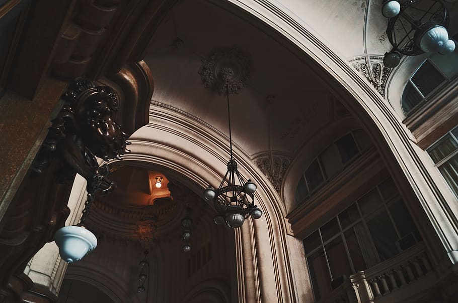 low angle photography of white arch ceiling of interior, untitled HD wallpaper