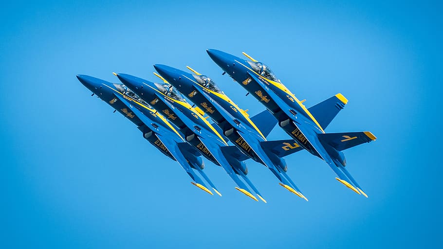 Blue Angels, Jet, Fighter, Navy, military, plane, air, sky, HD wallpaper