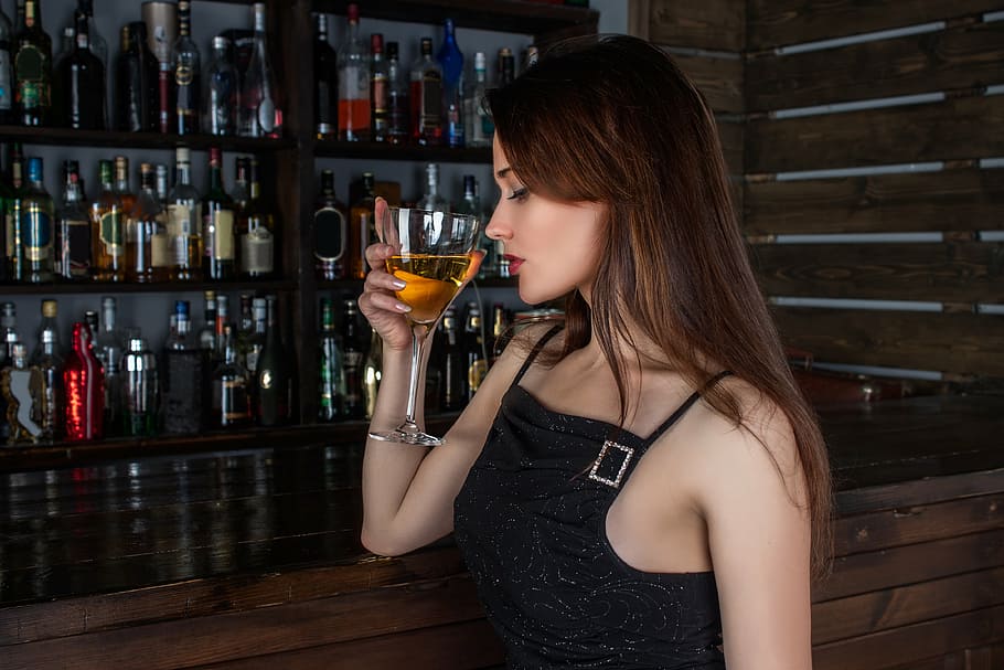 HD wallpaper: woman drinking wine inside bar, girl, young, beauty, model,  hair | Wallpaper Flare