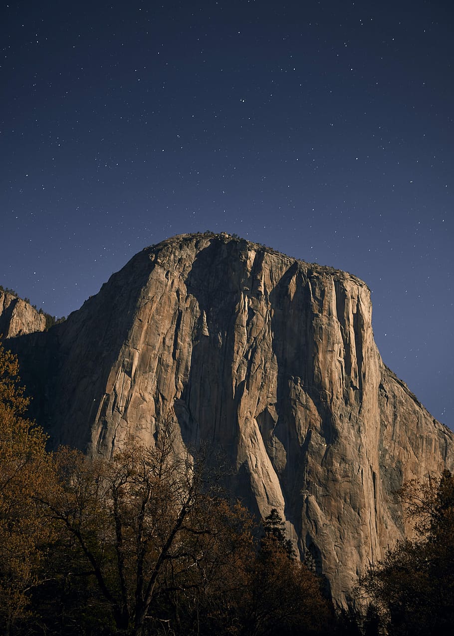 Online crop | HD wallpaper: mountain cliff under blue sky, landscape ...