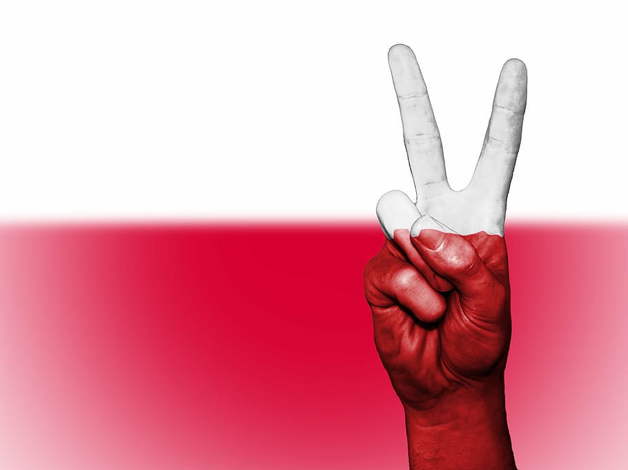 right person's hand with peace sign clip art, poland, nation