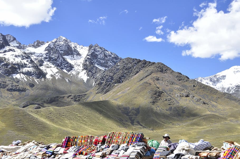 andes, mountain, peru, snow, market, mountain range, beauty in nature HD wallpaper