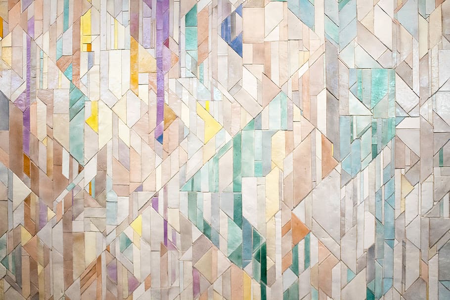 beige and multicolored surface, untitled, pastel, tile, wall HD wallpaper