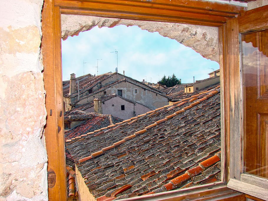 Window, Roof, Architecture, Construction, old building, view HD wallpaper