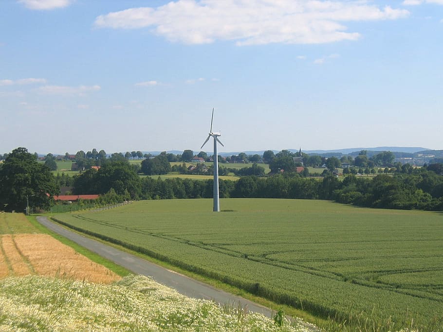 Germany, Clouds, Scenic, Landscape, sky, windmill, turbine HD wallpaper