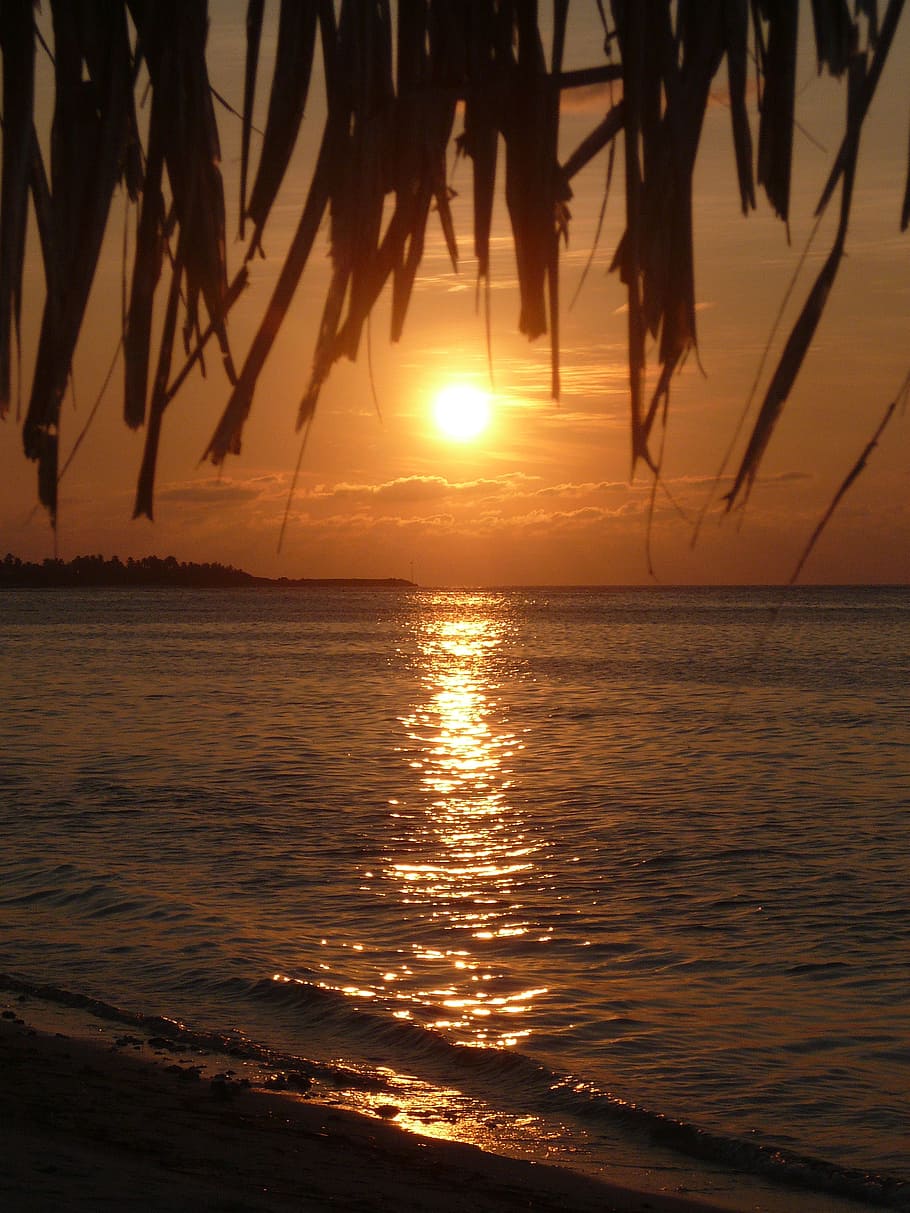 sunset, maldives, sea, water, sky, scenics - nature, beauty in nature HD wallpaper