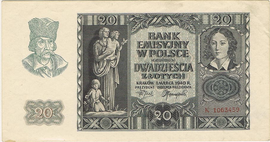Reichsmark, Zloty, Banknote, Money, finance, currency, exchange