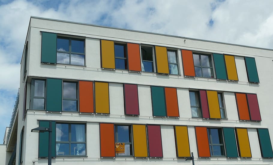 architecture, building, window, colorful, download window, dorm HD wallpaper