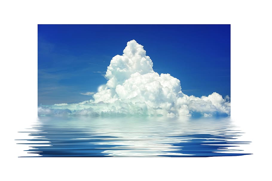 body of water and white clouds over the horizon, background HD wallpaper