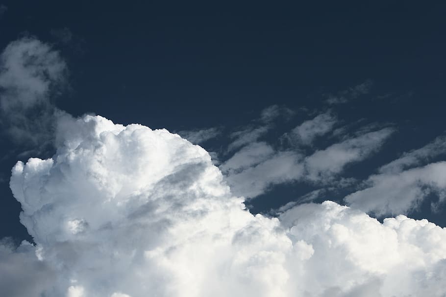white clouds, high, rise, photography, numbus, blue, sky, cloud - sky HD wallpaper