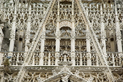 structural photography of beige structure, rouen, normandy HD wallpaper
