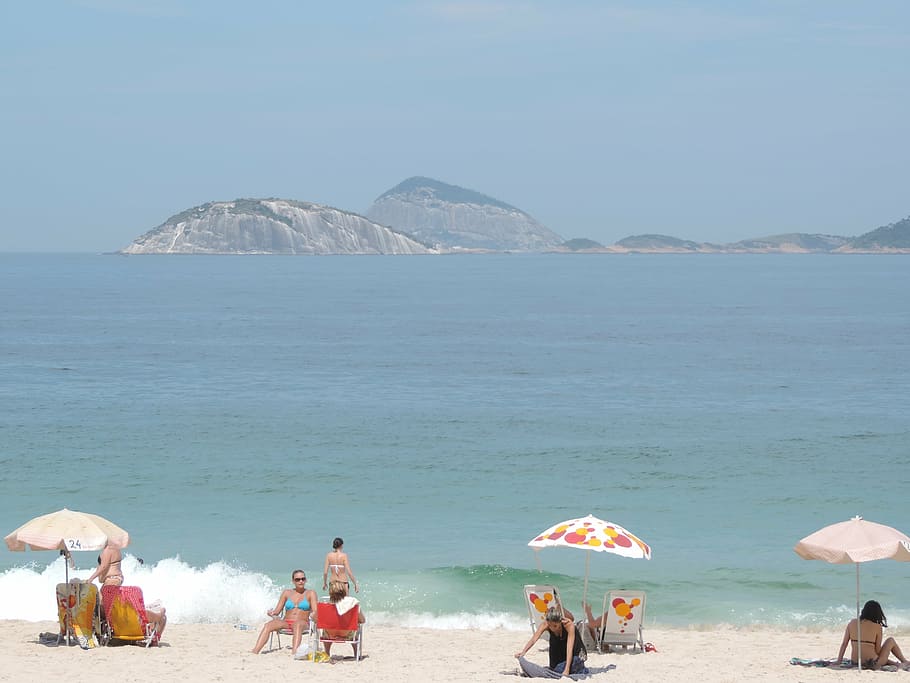copacabana, rio de janeiro vacation, brazil, beach, water, sea, HD wallpaper