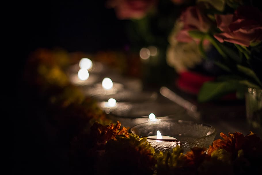 flame, dark, celebration, light, desktop, candle, blur, illuminated HD wallpaper
