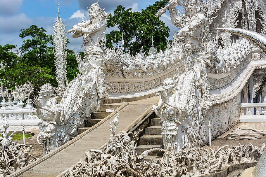 White, Temple, Chiang Rai, Thailand, white temple, history, HD wallpaper