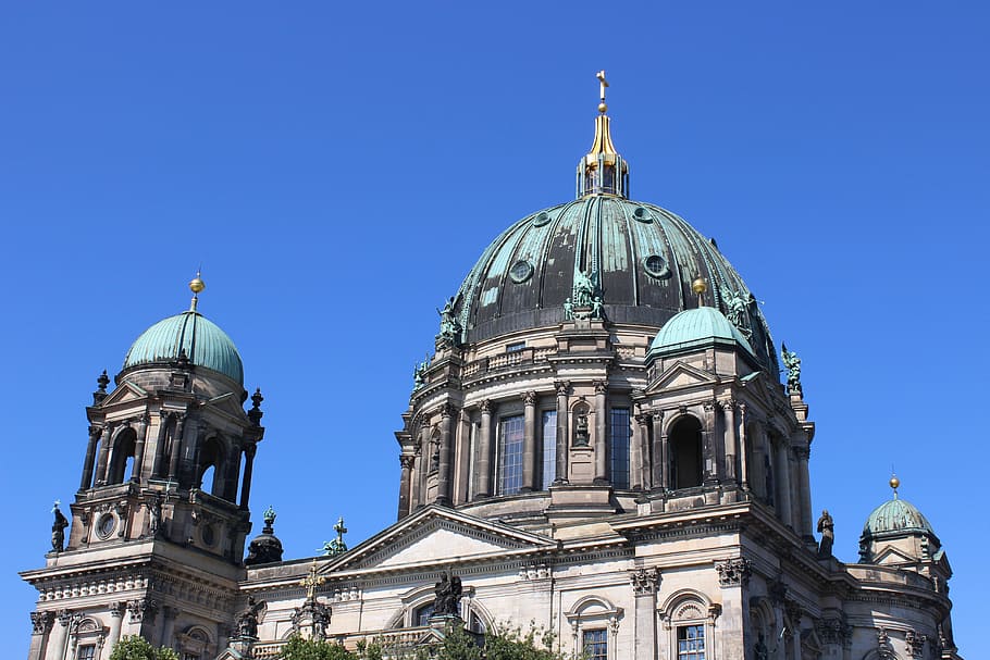 berlin, germany, landmark, architecture, church, religion, steeple HD wallpaper