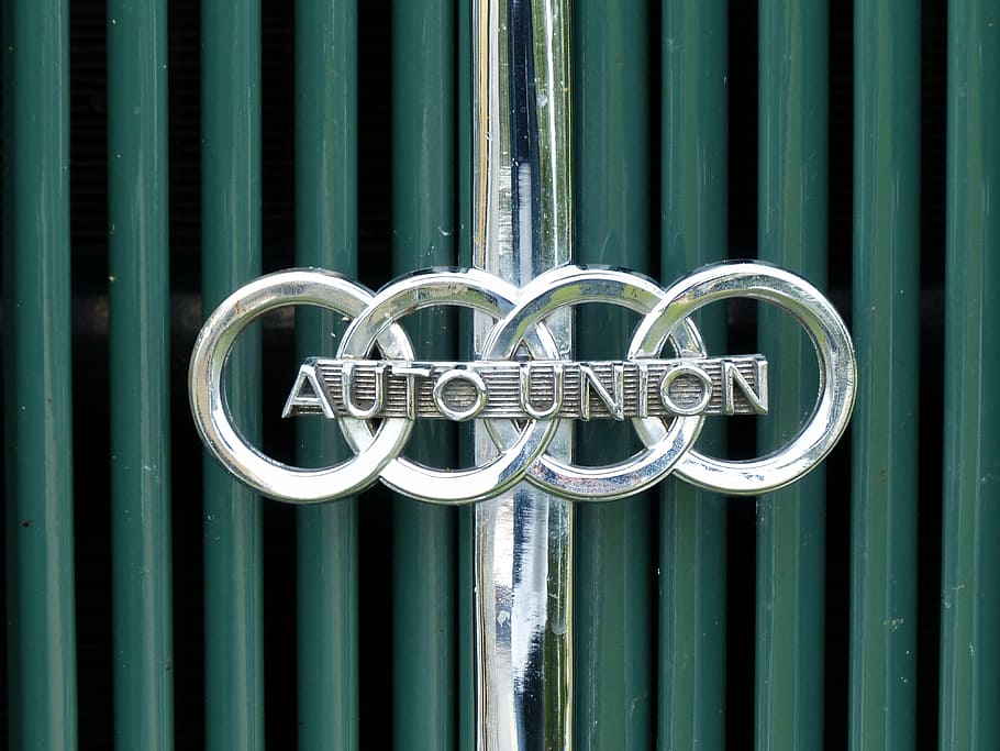 auto union, emblem, oldtimer, vehicle, logo, automotive, metal, HD wallpaper