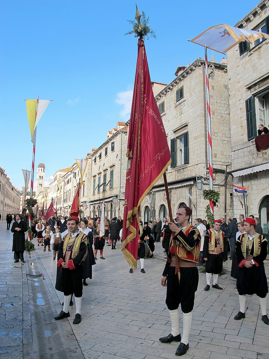 Dubrovnik, Procession, St, Blaise, vlaho, catholic, church HD wallpaper