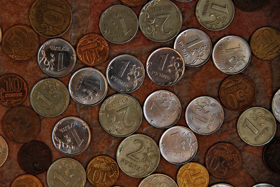 coins, kopek, money, ruble, handful, trifle, currency, variation, HD wallpaper