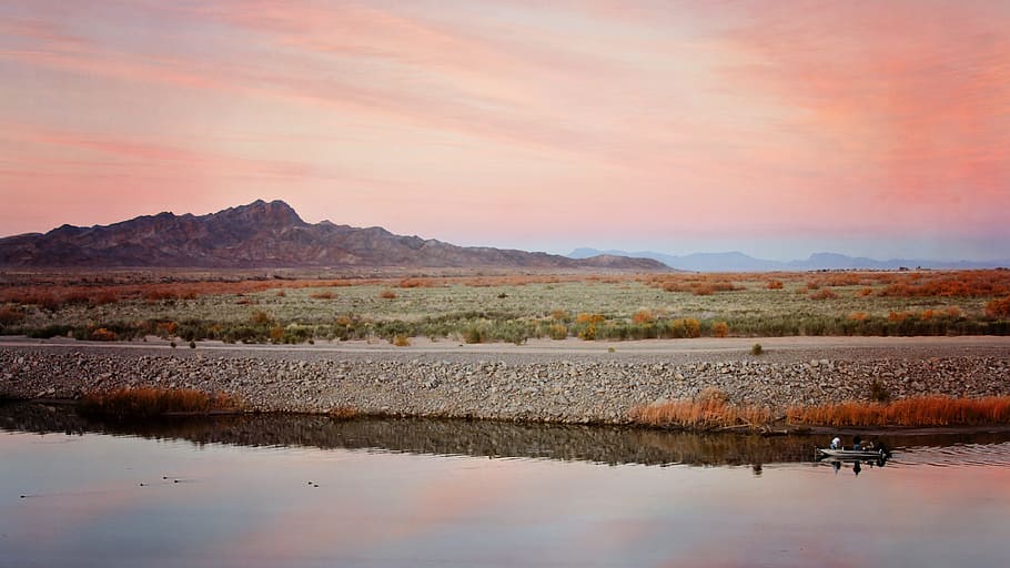 landscape field with mountian, mountains, desert, colorado river, HD wallpaper