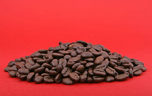 group of roast coffee beans, Pile, Background, Boost, black HD wallpaper