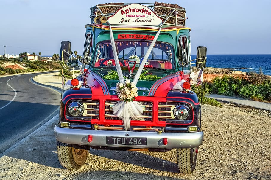 bus, old, vehicle, car, retro, vintage, tourism, wedding bus HD wallpaper