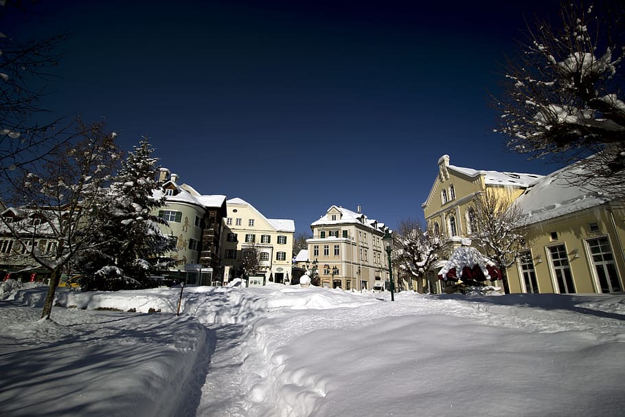 snow, winter, ice, cold, frozen, bad aussee, styria, austria HD wallpaper