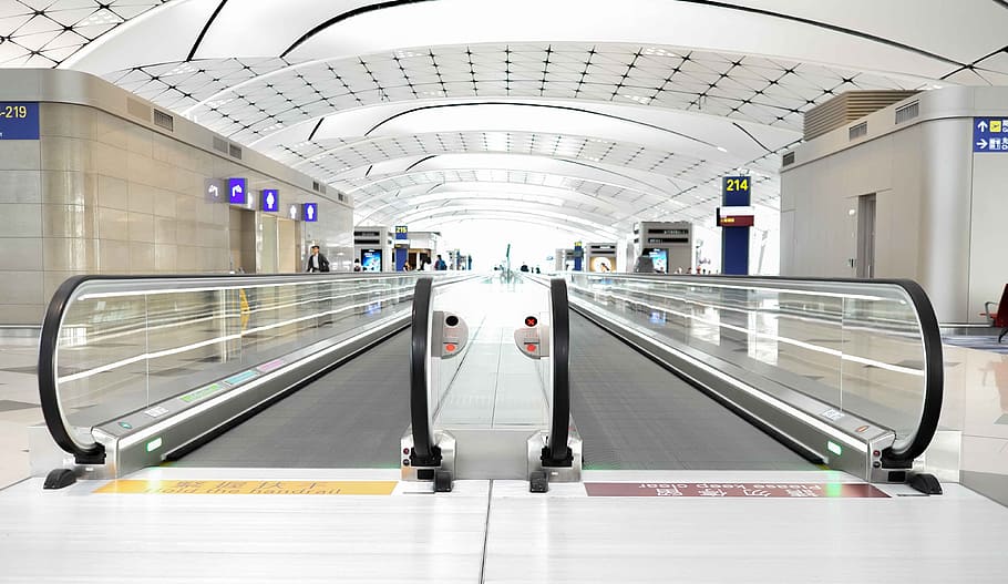 Airport, Elevator, science and technology, transportation, indoors HD wallpaper