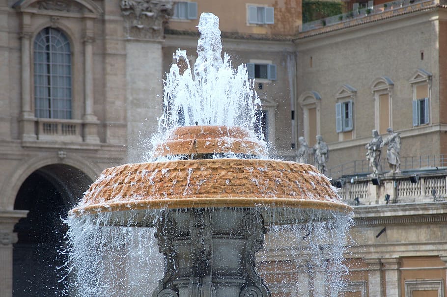 hot, summer, water, fountain, architecture, europe, famous Place HD wallpaper