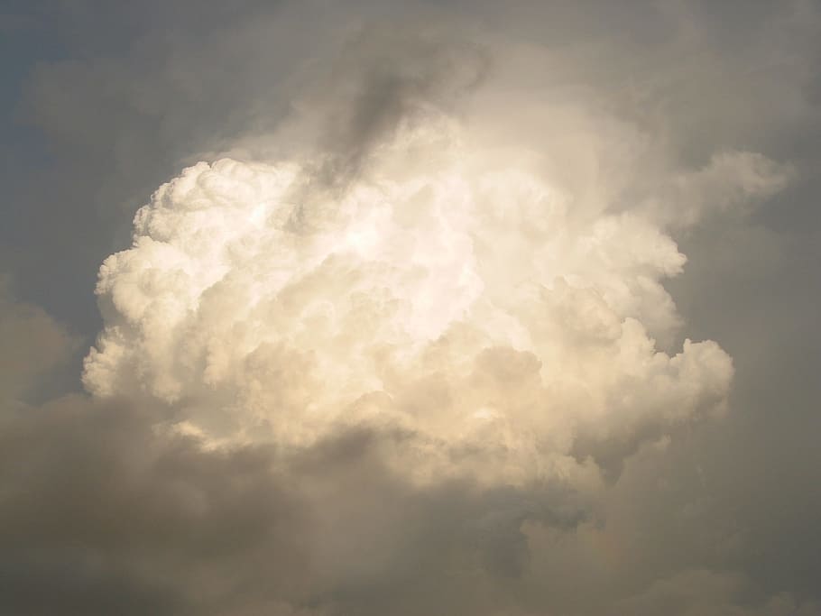white clouds formation, cumulonimbus, rainclouds, storm, weather HD wallpaper