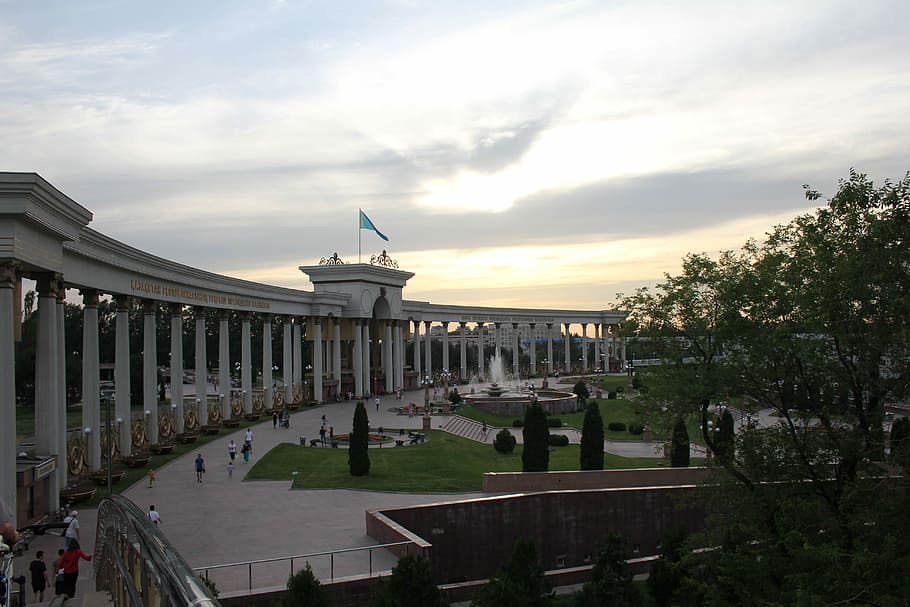 Sunset, Almaty, park, architecture, travel destinations, cloud - sky HD wallpaper