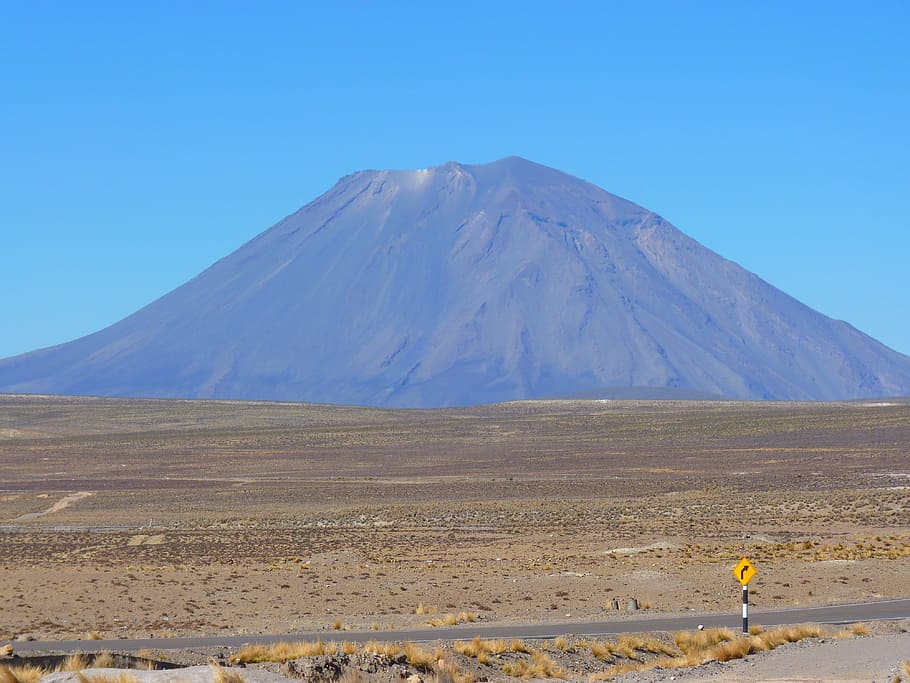 Volcano, El Misti, Peru, Arequipa, landmark, mountain, high, HD wallpaper