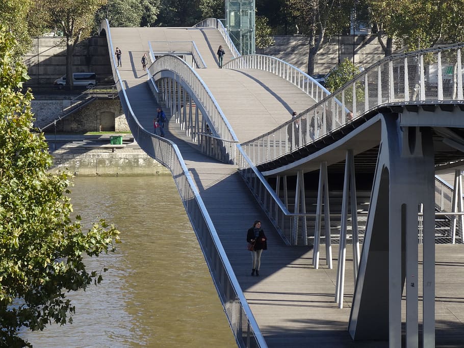 paris, seine, bridge, perspective, architecture, built structure HD wallpaper