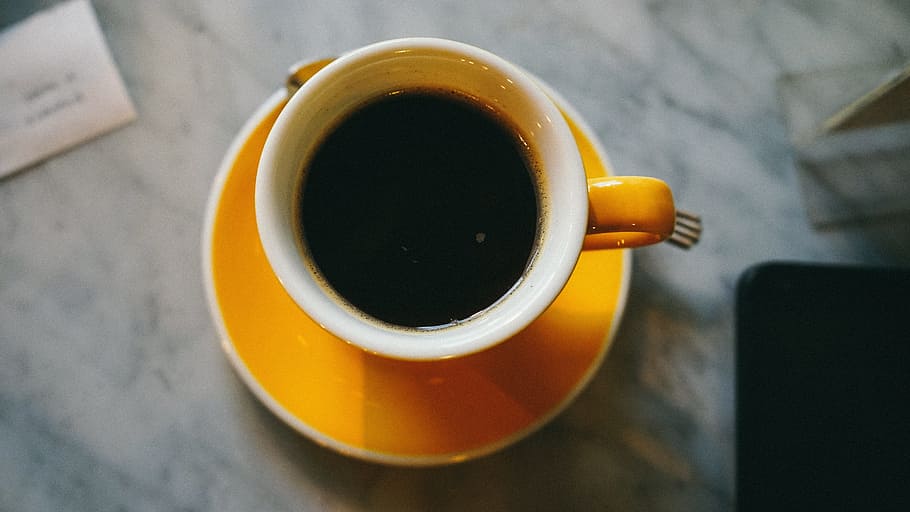 black coffee inside coffee mug, cafe, hot, cup, white, coffeemaker HD wallpaper