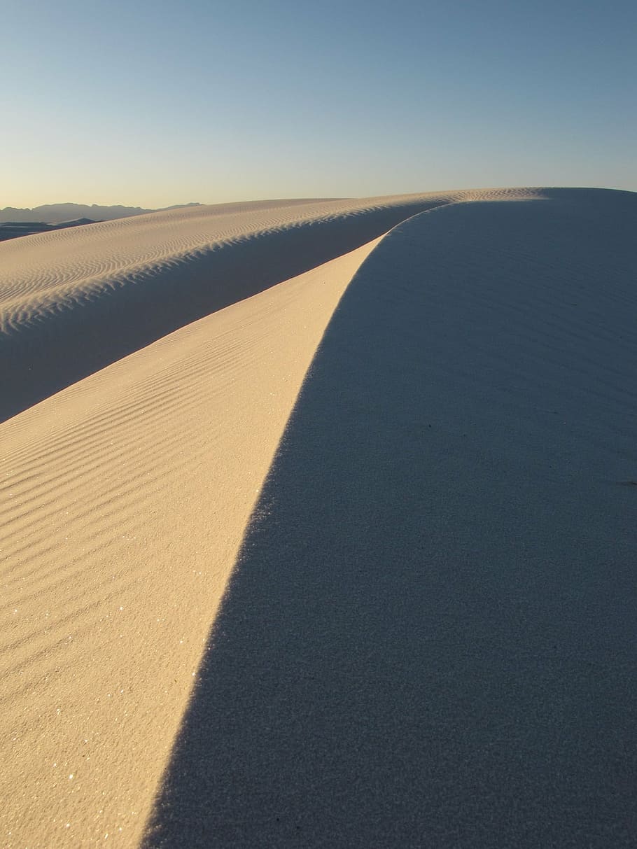 White Sands National Monument, Mexico, dunes, desert, shadows, HD wallpaper