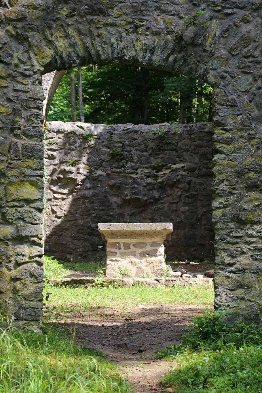 Light, Shadow, Altar, Ruin, Church, history, day, no people HD wallpaper