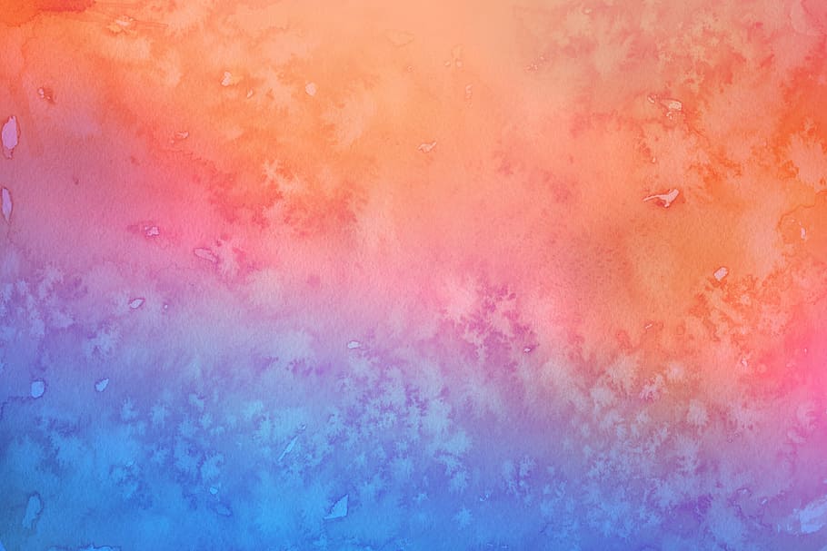 ink 2, blue, pink orange, watercolor Painting, backgrounds, HD wallpaper