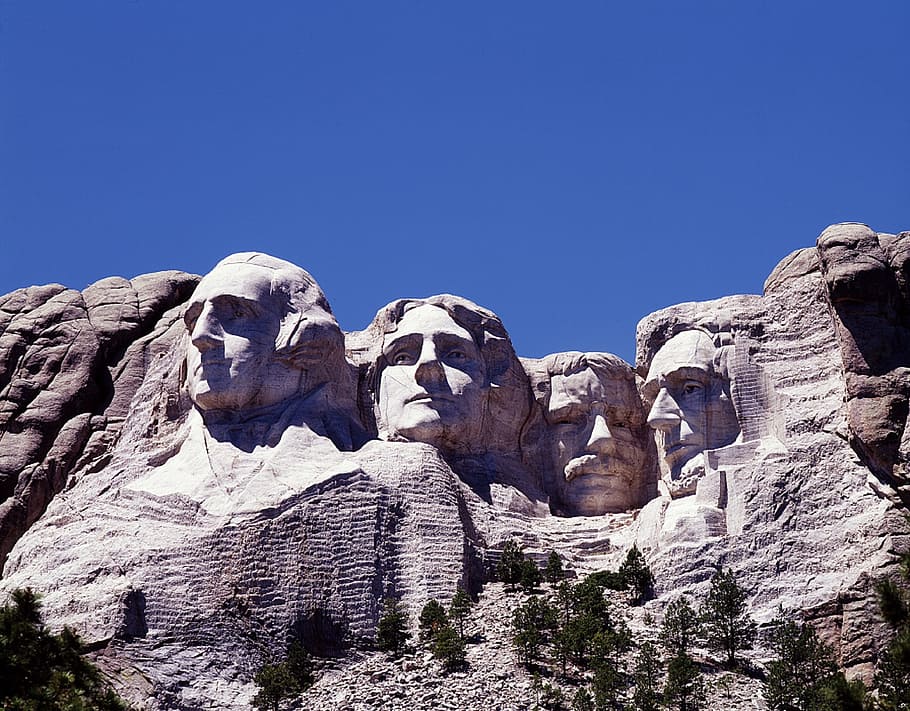 low angle photography of Mt. Rushmore, California, mount rushmore