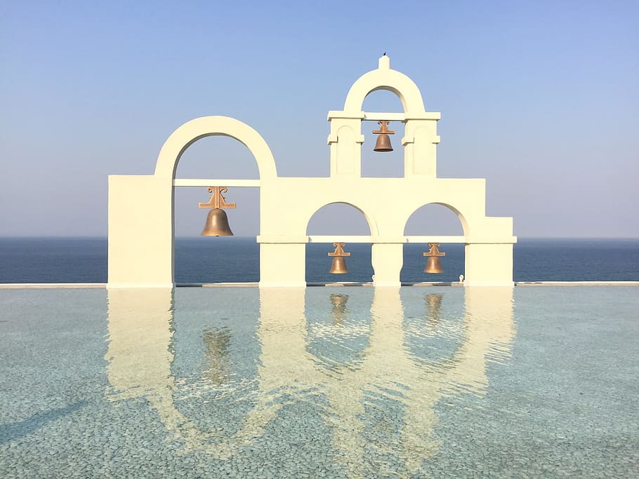 yangyang, shoot touch, sea, religion, water, arch, built structure HD wallpaper