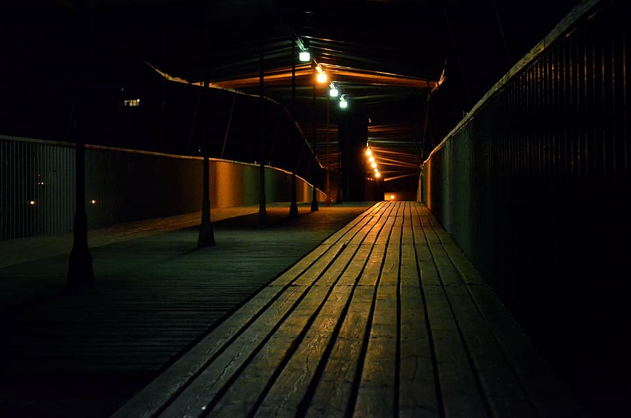 bridge, night, architecture, urban, evening, light, galicia HD wallpaper