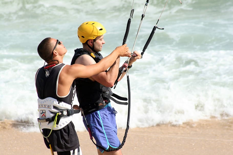 kite, kitesurfing, learning, school, sport, adult, activity HD wallpaper