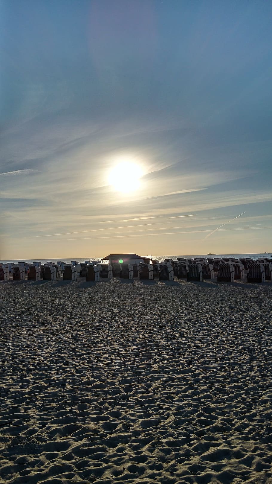 sun, beach, sunset, coast, northern germany, rostock, warnemünde HD wallpaper