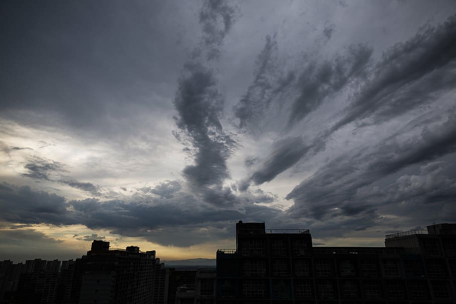 sky, cloud, wind, at dusk, cloud - sky, building exterior, built structure HD wallpaper